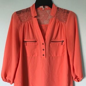 Orange Dress Top Size Medium